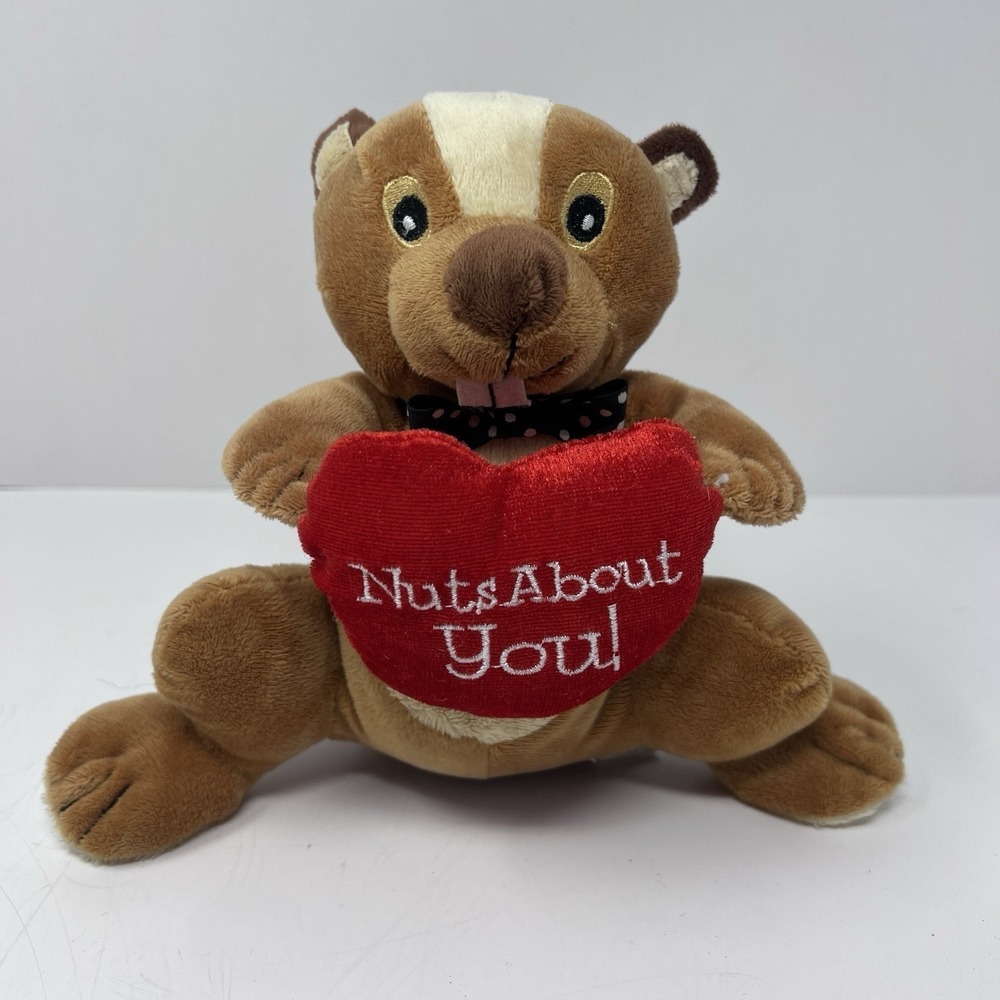 Burton and Burton Valentine Squirrel Holding Heart Nuts About You Figurine Decor